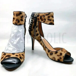 Nine West Cheetah Animal Print Leather High Heel Size 8